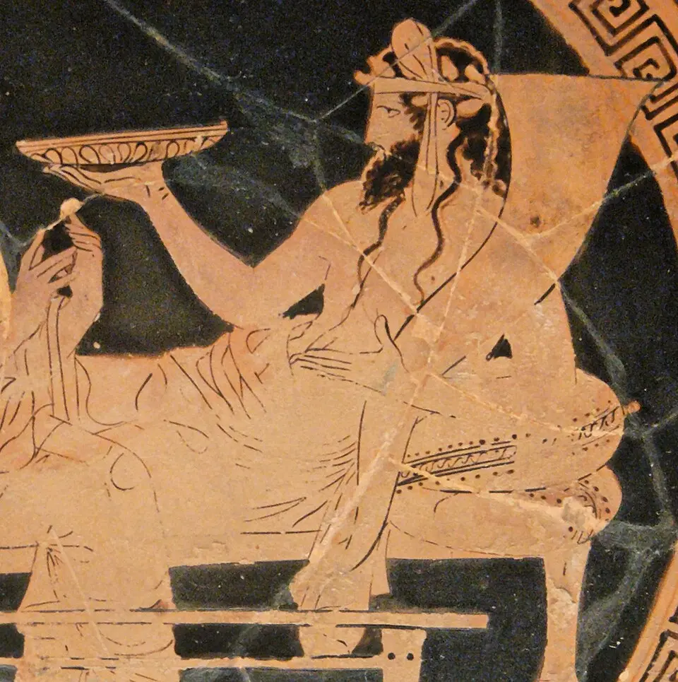 Περσεφόνη και Άδης. από αττική κύλικα με ερυθρόμορφη ζωγραφική, περ. 440-430 π.Χ.