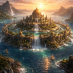 Ατλαντίδα, το χαμένο βασίλειο των Ατλάντων με κυκλική αρχιτεκτονική, ναούς του Ποσειδώνα και ομόκεντρα κανάλια στην ελληνική μυθολογία