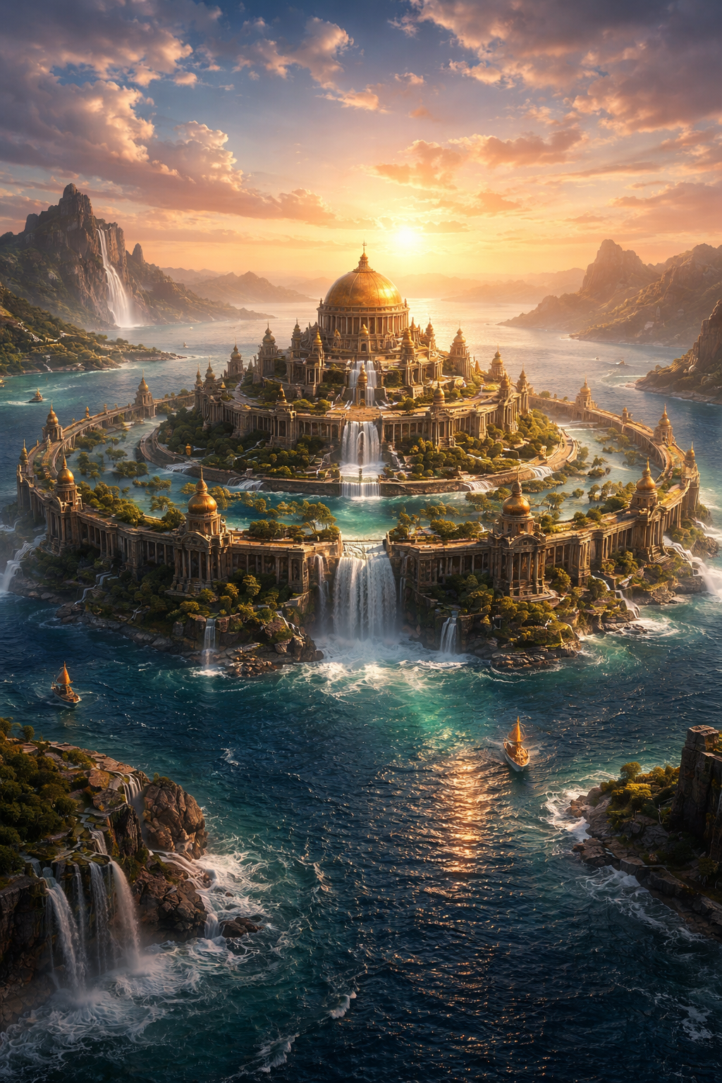 Ατλαντίδα, το χαμένο βασίλειο των Ατλάντων με κυκλική αρχιτεκτονική, ναούς του Ποσειδώνα και ομόκεντρα κανάλια στην ελληνική μυθολογία