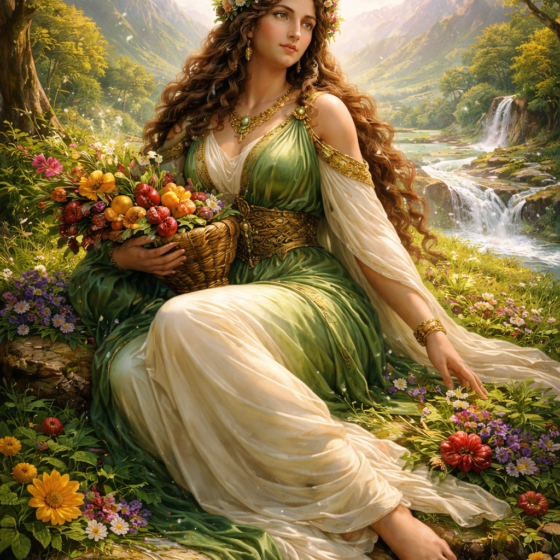 Η Γαία, πρωτογόνος θεά της γης στην ελληνική μυθολογία, προσωποποίηση της φύσης και της γονιμότητας