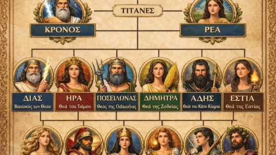 οικογενειακό δέντρο των Ελλήνων Θεών