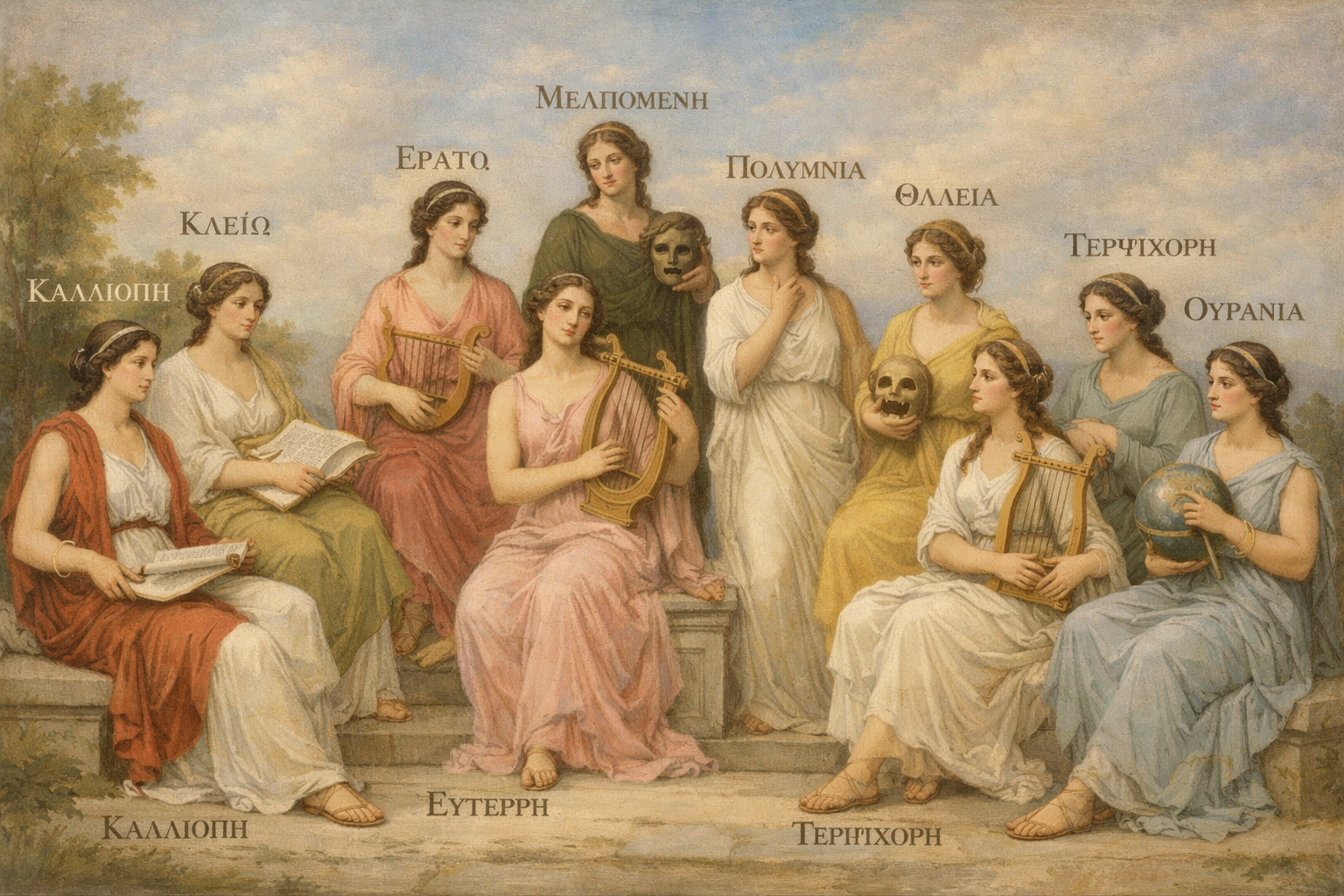 Οι εννέα Μούσες της αρχαίας ελληνικής μυθολογίας