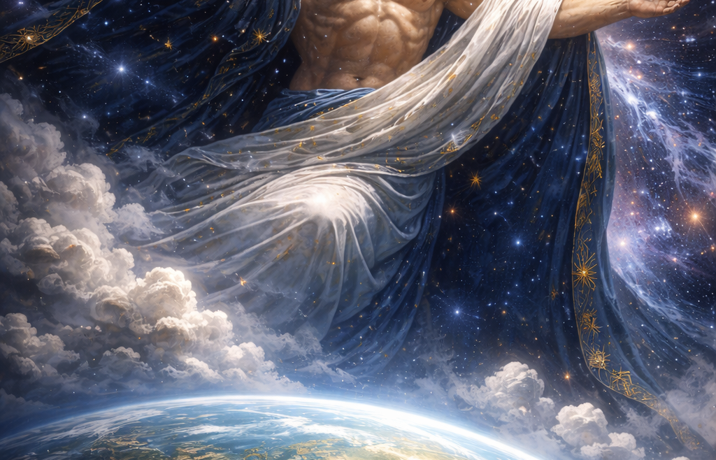 Ο Ουρανός, πρωτογόνος θεός του ουρανού στην ελληνική μυθολογία, προσωποποίηση του κοσμικού θόλου