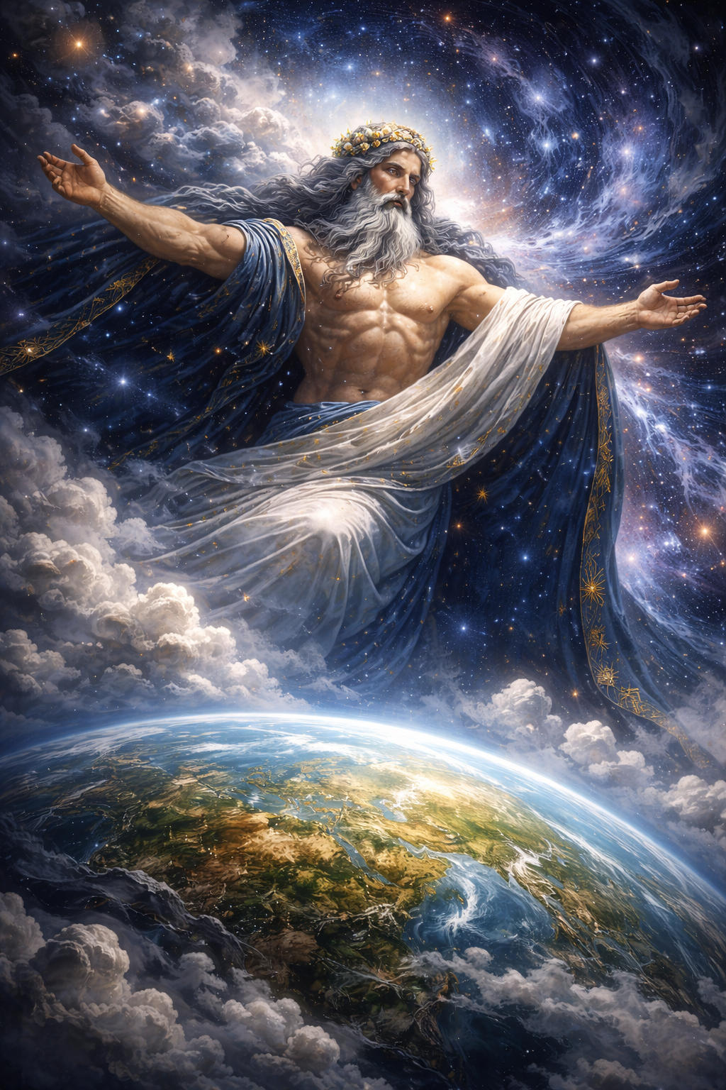 Ο Ουρανός, πρωτογόνος θεός του ουρανού στην ελληνική μυθολογία, προσωποποίηση του κοσμικού θόλου