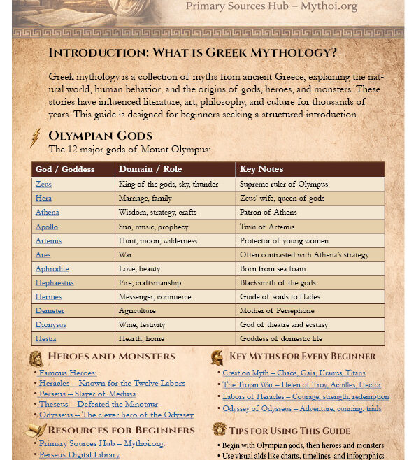 Πρωτογενείς Πηγές της Ελληνικής Μυθολογίας | Αρχαία Κείμενα