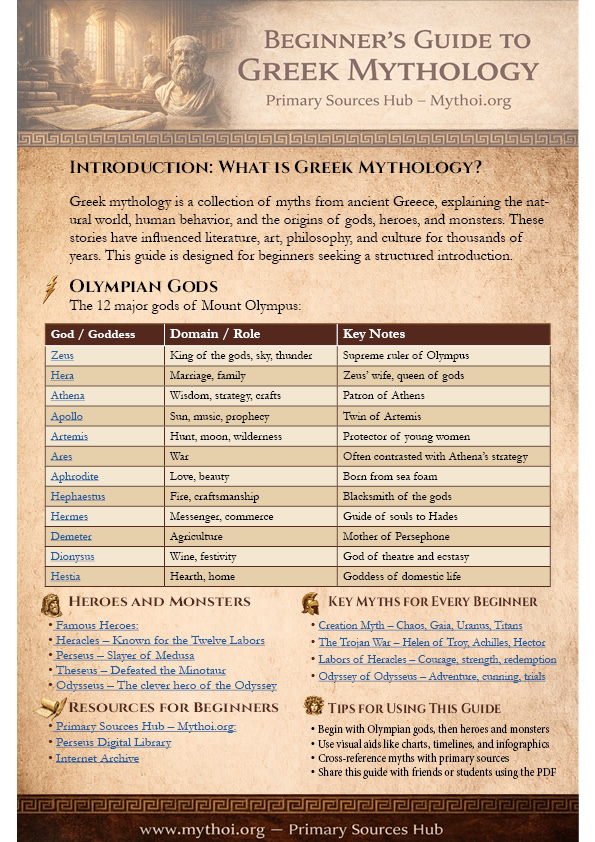 Πρωτογενείς Πηγές της Ελληνικής Μυθολογίας | Αρχαία Κείμενα