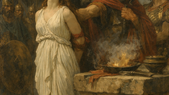 Ιφιγένεια στον βωμό της Αυλίδας πριν τη θυσία από την Άρτεμη