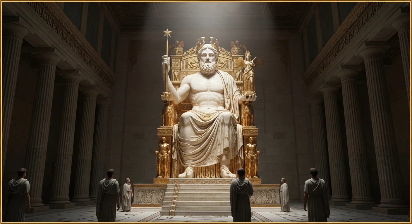 The statue of Zeus in Olympia one of the seven wonders of the ancient world