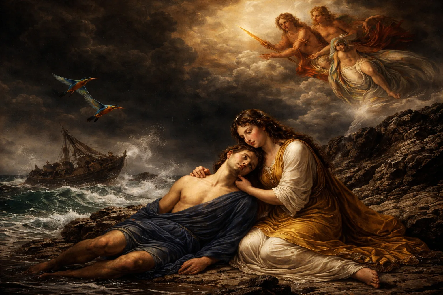 Η ιστορία αγάπης της Αλκυόνης και του Κήυκα μέσα σε καταιγίδα και θεϊκή παρέμβαση