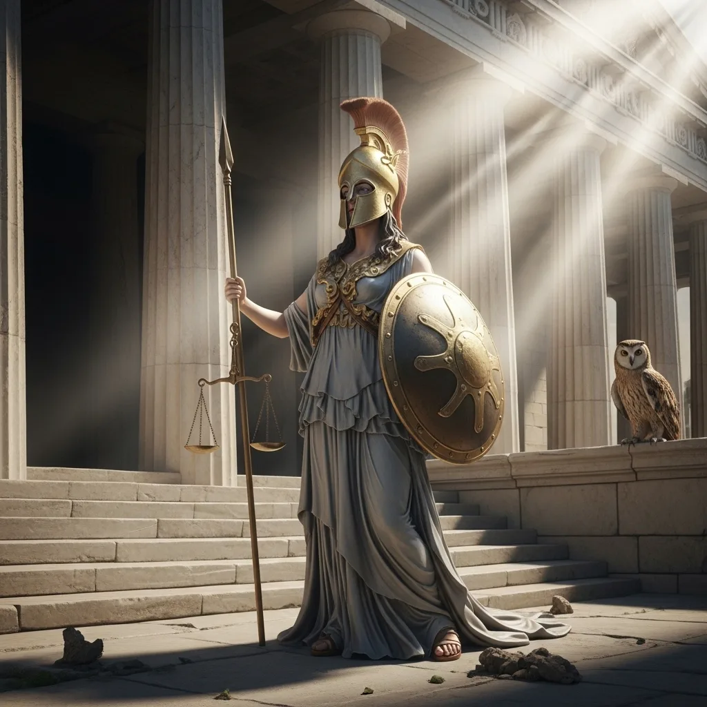 Η Αθηνά ως θεά της σοφίας, της δικαιοσύνης και της στρατηγικής.