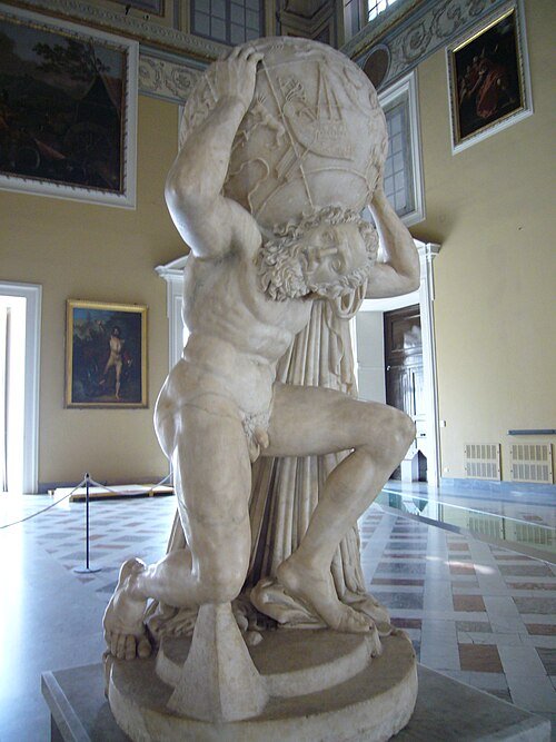 Atlas in Greek Mythology: Titan Keeping Heaven 2 Atlas of Greek mythology holds the Earth