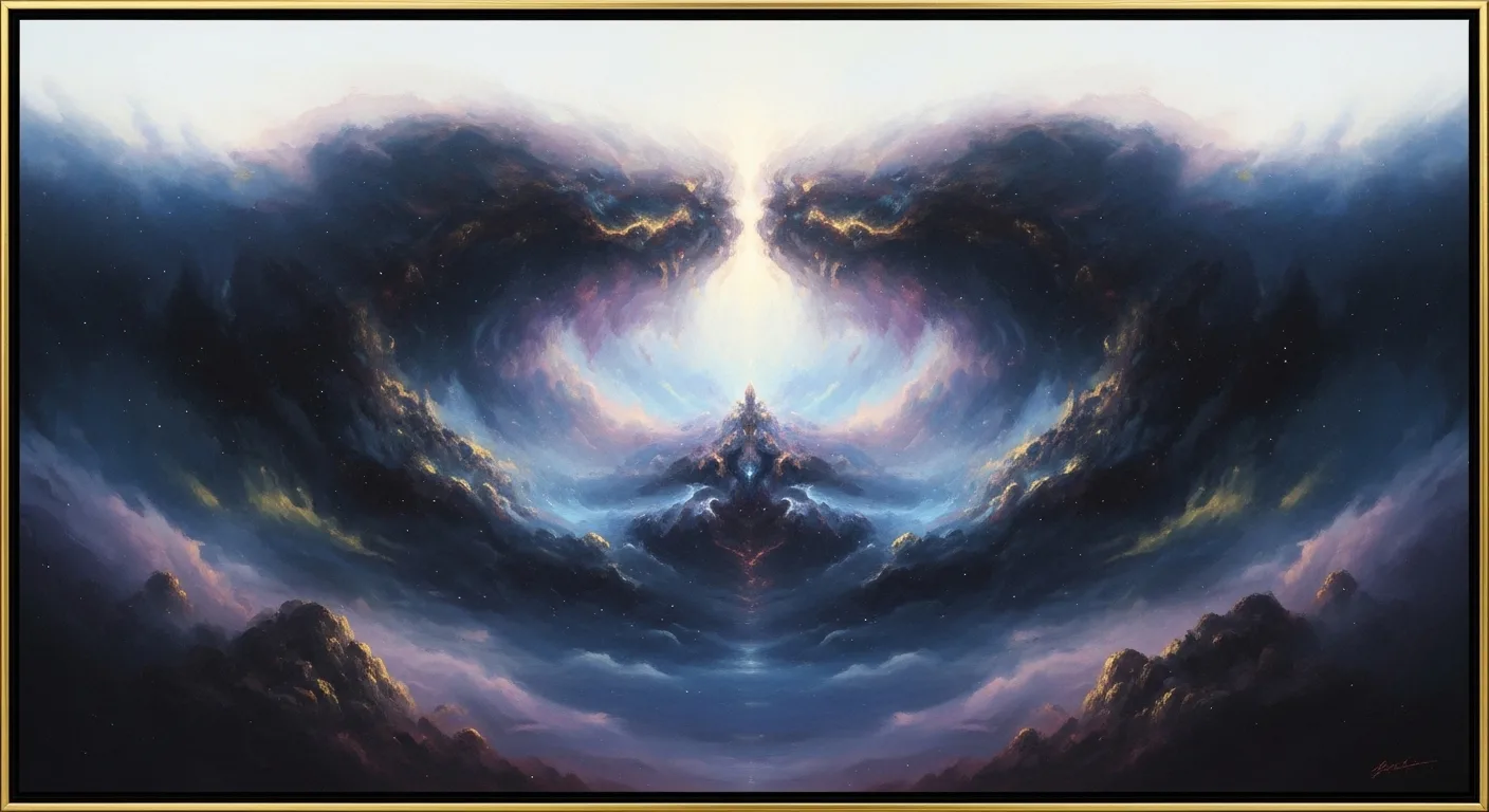 Χάος, ο αρχέγονος θεός του σύμπαντος στην ελληνική μυθολογία, καλλιτεχνική απεικόνιση κοσμικού κενού