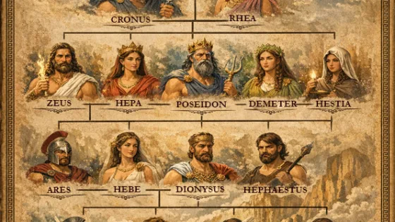 Κατέβασε δωρεάν PDF με το γενεαλογικό δέντρο των Ολύμπιων θεών. Δες όλες τις σχέσεις της ελληνικής μυθολογίας σε ένα εύχρηστο διαδραστικό διάγραμμα.