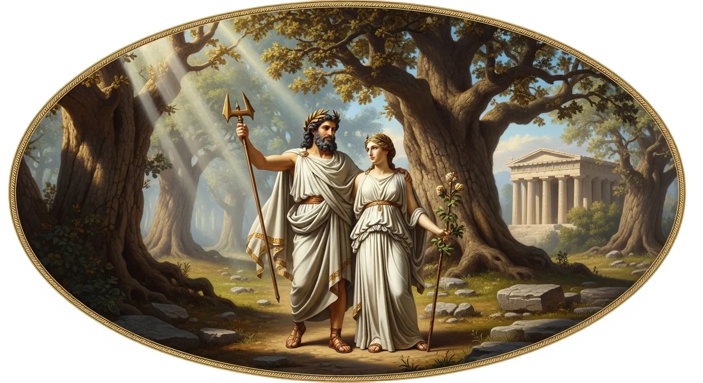 Ζευς και Διώνη στη Δωδώνη σε κλασική μυθολογική απεικόνιση