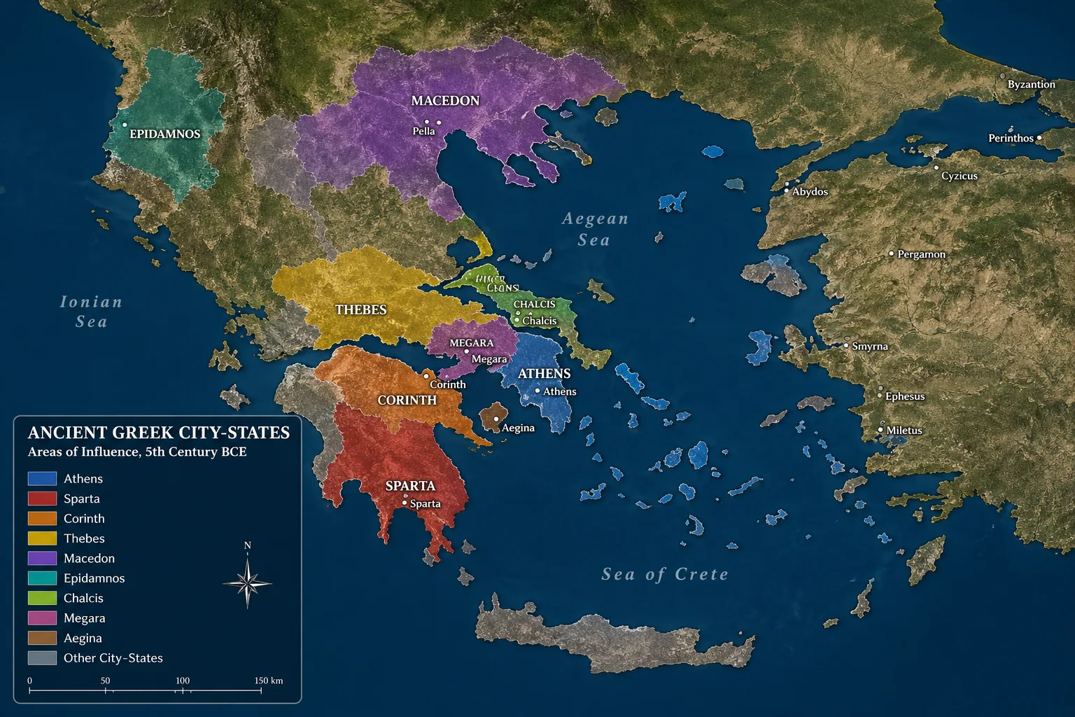 Χάρτης αρχαίας Ελλάδας Πόλεις-Κράτη της Αρχαίας Ελλάδας: Χάρτης & Ανάλυση Επιρροής