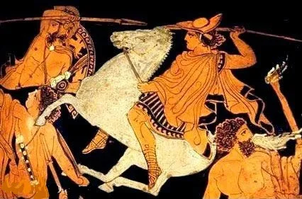 Κάστορας, Πολυδεύκης, Διόσκουροι, αρχαία Ελλάδα, αγγειογραφία, ελληνική μυθολογία,