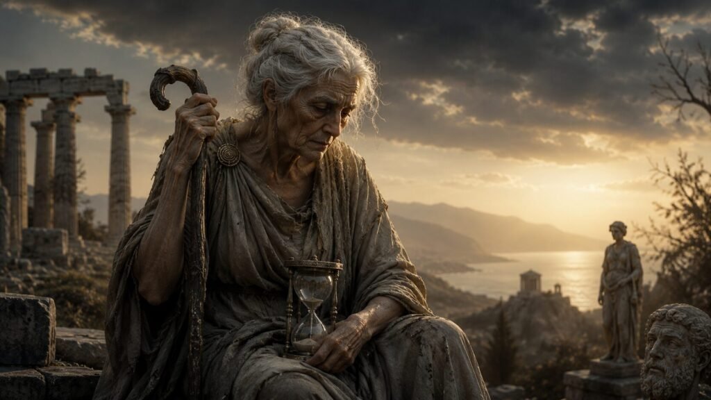 Καλλιτεχνική απεικόνιση του Γήρατος, συμβόλου της γήρανσης, της θνητότητας και της αδιάκοπης πορείας του χρόνου.
